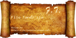 Filo Tanázia névjegykártya